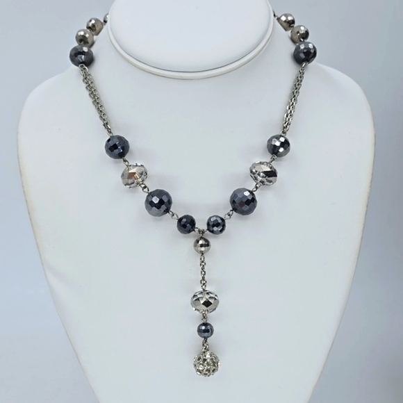 White House Black Market Faceted Bead "Y" Necklace - Picture 2 of 7